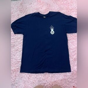 Stussy Crown Link Tee Navy Graphic T-Shirt Size L Streetwear